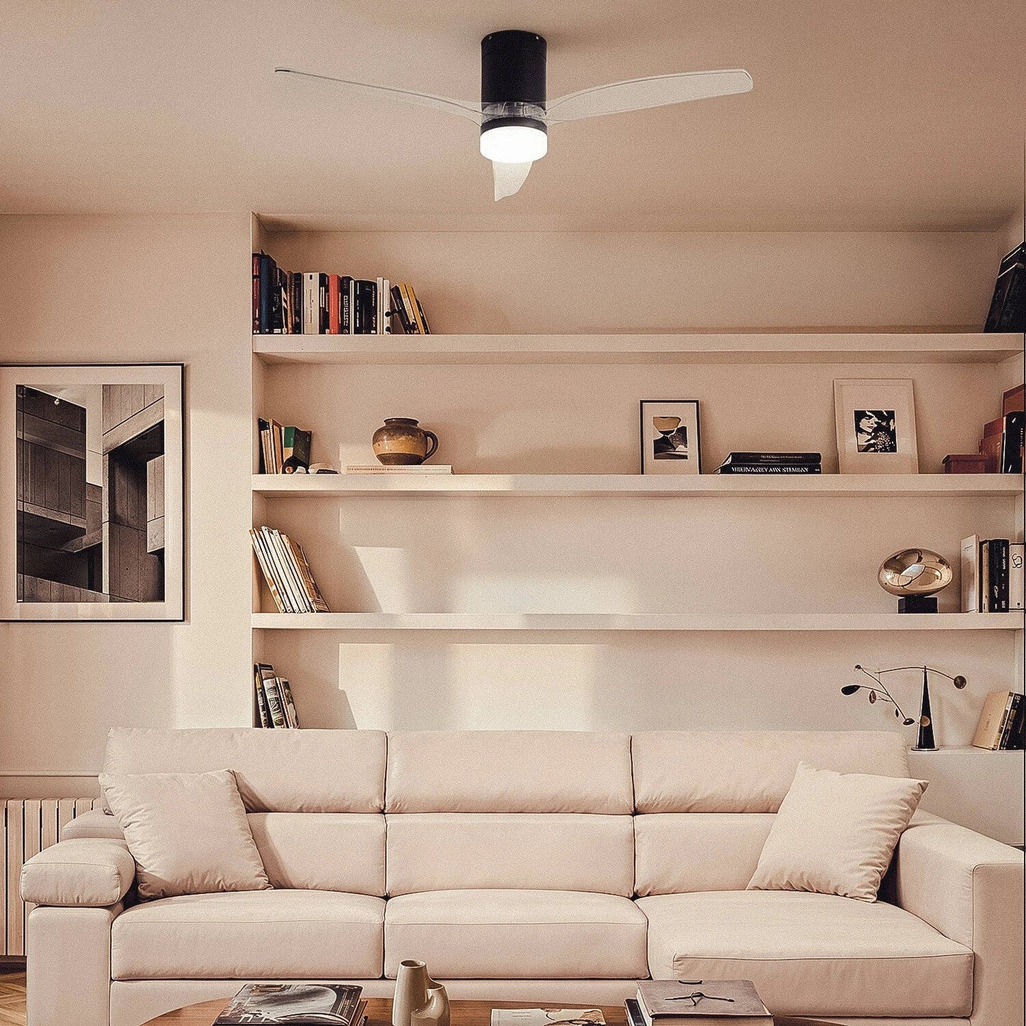 VerlichtWonen Stille plafondventilator Milaan 132cm. - VerlichtWonen