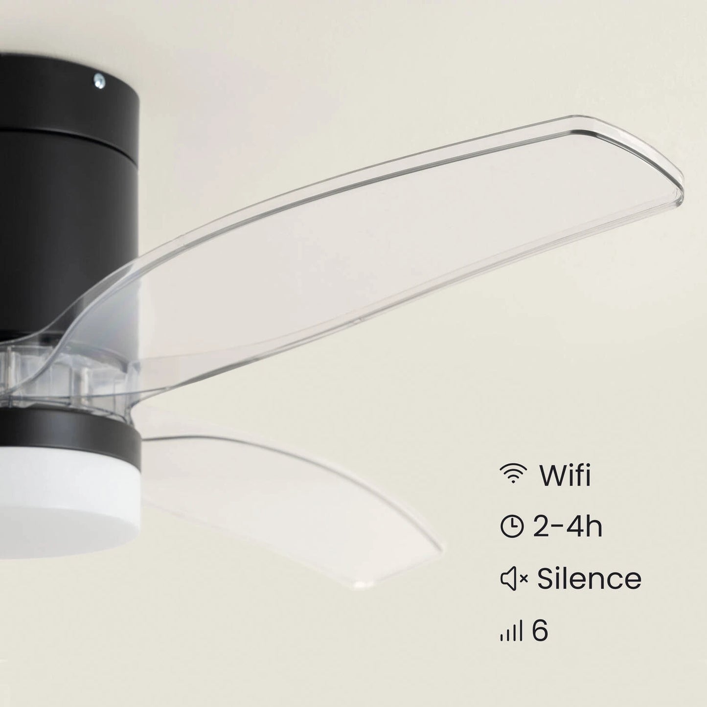 VerlichtWonen Stille plafondventilator Milaan 132cm. - VerlichtWonen