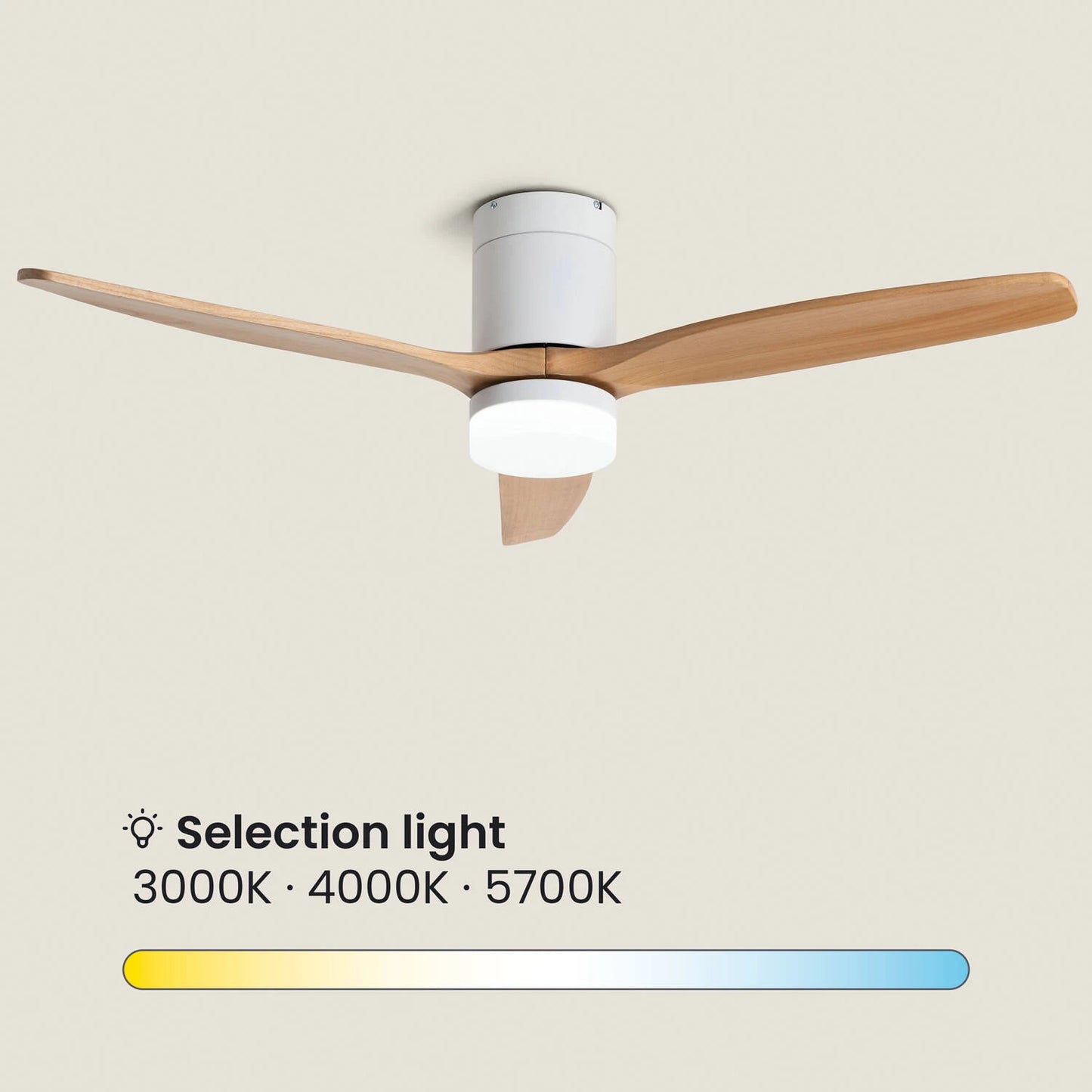 VerlichtWonen Stille plafondventilator Milaan 132cm. - VerlichtWonen