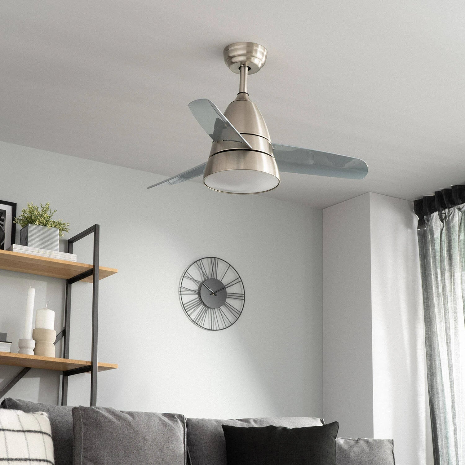 VerlichtWonen Stille Plafondventilator Industriëel Zambrone 91cm - VerlichtWonen