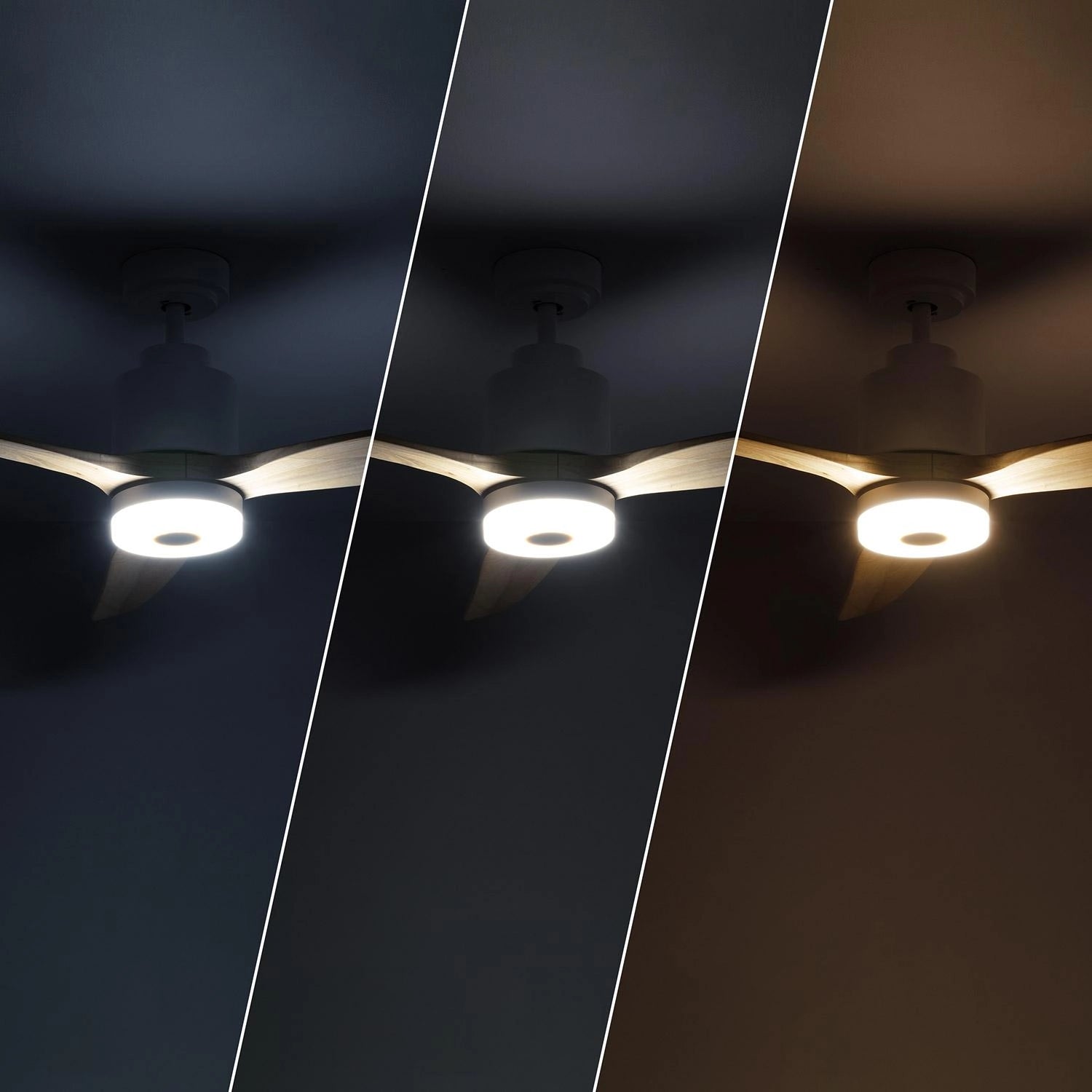 VerlichtWonen Stille Plafondventilator Wit Hout Aidomaggiore - VerlichtWonen